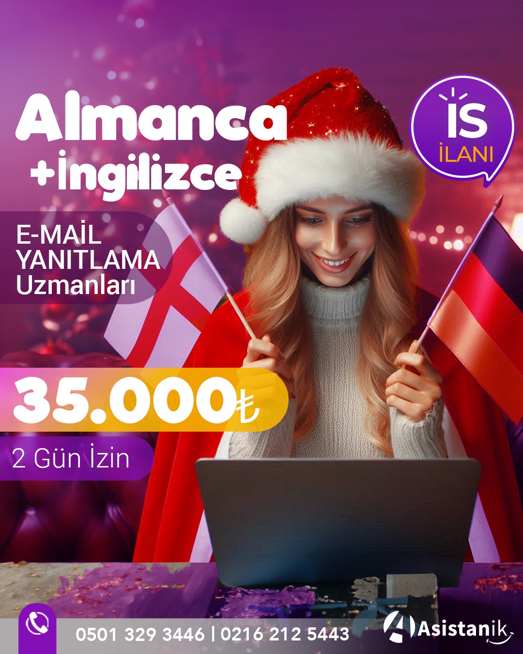 Almanca Bilen Müşteri Destek Temsilcisi (Home Ofis/ Yazılı Destek Projesi)